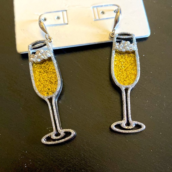 Champagne earrings - Picture 2 of 3
